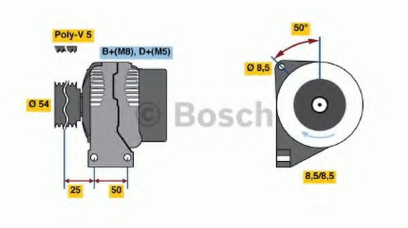 Generator / Alternator FIAT 500 (312) (2007 - 2016) BOSCH 0 986 049 081 piesa NOUA