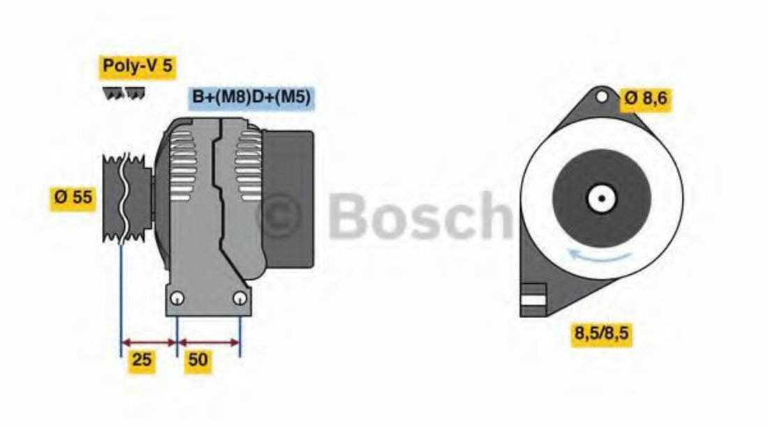 Generator / Alternator FIAT 500 (312) (2007 - 2016) BOSCH 0 986 049 540 piesa NOUA