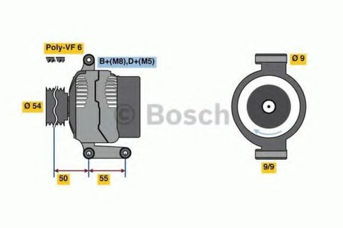 Generator / Alternator FIAT DOBLO Combi (263) (2010 - 2016) BOSCH 0 986 048 771 piesa NOUA