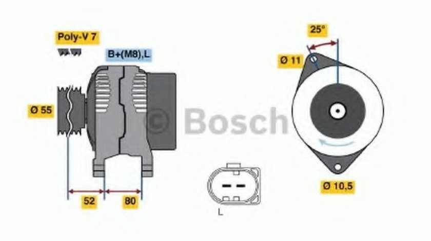 Generator / Alternator FIAT DUCATO bus (244) (2002 - 2016) BOSCH 0 986 046 060 piesa NOUA