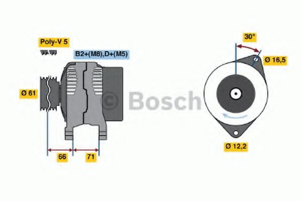 Generator / Alternator FIAT MULTIPLA (186) (1999 - 2010) BOSCH 0 986 042 000 piesa NOUA