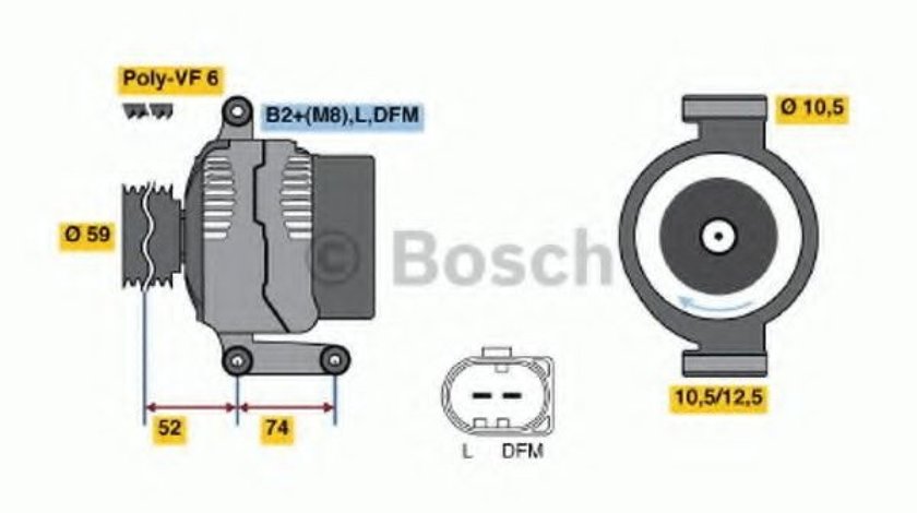 Generator / Alternator FORD TRANSIT caroserie (2006 - 2014) BOSCH 0 986 047 910 piesa NOUA