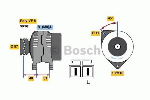 Generator / Alternator KIA CEED Hatchback (ED) (2006 - 2012) BOSCH 0 986 081 060 piesa NOUA