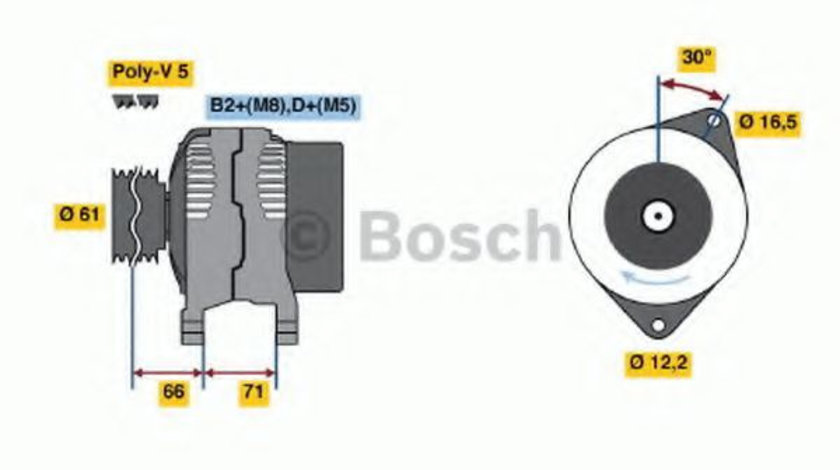 Generator / Alternator LANCIA LYBRA (839AX) (1999 - 2005) BOSCH 0 986 042 000 piesa NOUA