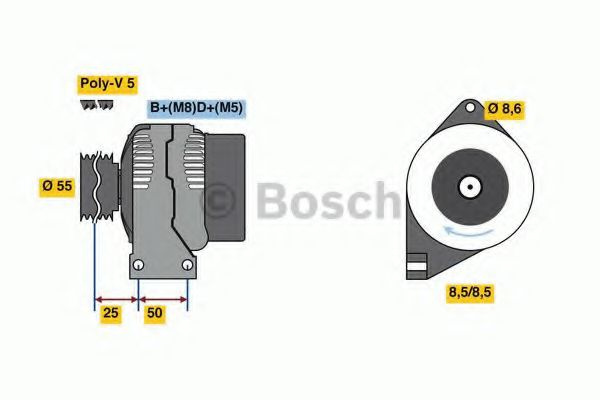 Generator / Alternator LANCIA YPSILON (312, 846) (2011 - 2016) BOSCH 0 986 049 540 piesa NOUA