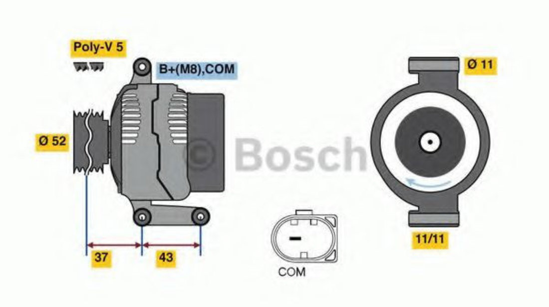 Generator / Alternator MERCEDES A-CLASS (W169) (2004 - 2012) BOSCH 0 986 080 500 piesa NOUA