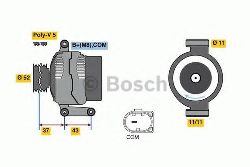 Generator / Alternator MERCEDES A-CLASS (W169) (2004 - 2012) BOSCH 0 986 080 500 piesa NOUA