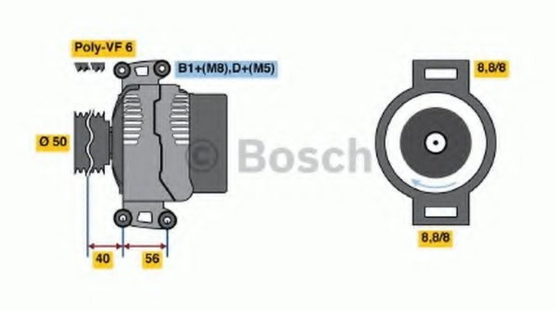 Generator / Alternator MERCEDES C-CLASS Sportscoupe (CL203) (2001 - 2011) BOSCH 0 986 043 910 piesa NOUA