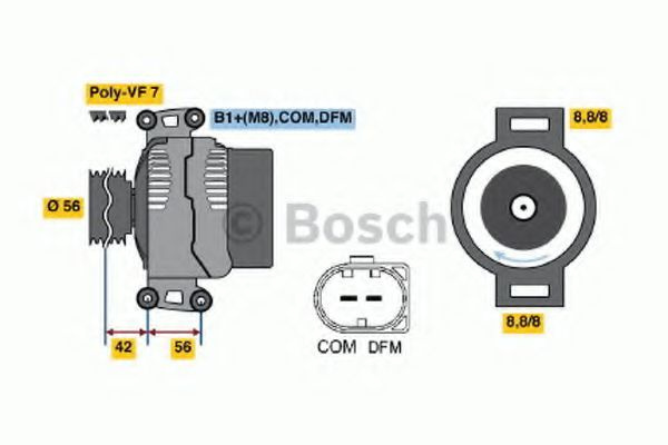 Generator / Alternator MERCEDES CLC-CLASS (CL203) (2008 - 2011) BOSCH 0 986 045 380 piesa NOUA