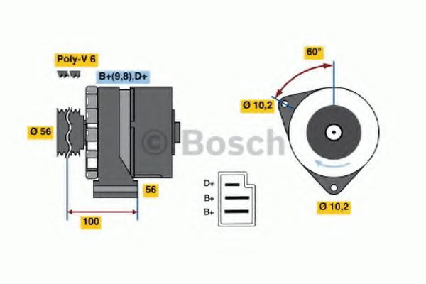 Generator / Alternator MERCEDES E-CLASS Combi (S124) (1993 - 1996) BOSCH 0 986 033 810 piesa NOUA