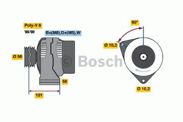 Generator / Alternator MERCEDES E-CLASS (W124) (1993 - 1995) BOSCH 0 986 038 170 piesa NOUA