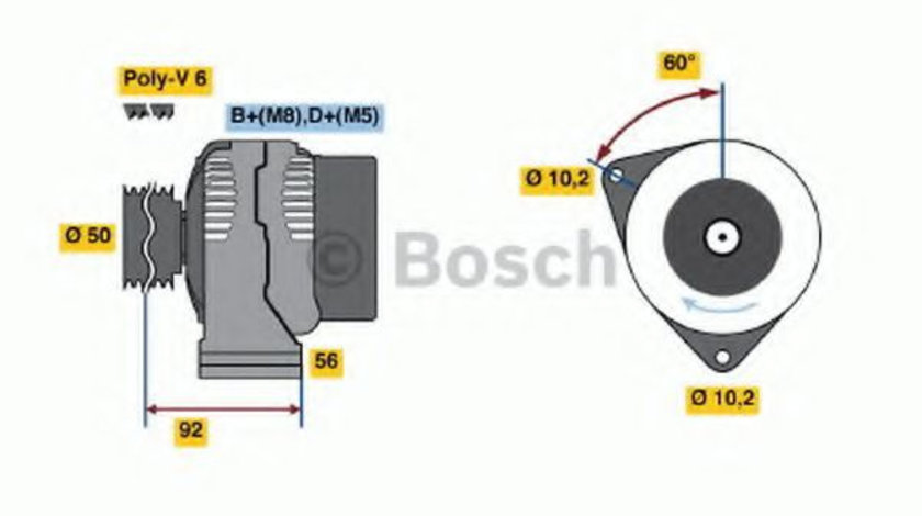 Generator / Alternator MERCEDES E-CLASS (W210) (1995 - 2003) BOSCH 0 986 041 520 piesa NOUA