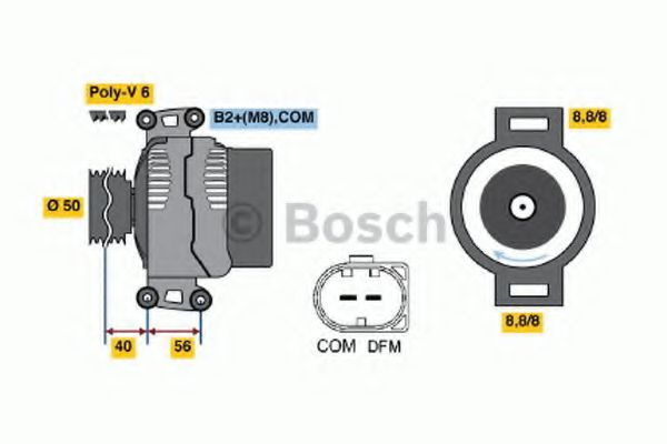 Generator / Alternator MERCEDES GLK-CLASS (X204) (2008 - 2016) BOSCH 0 986 047 150 piesa NOUA