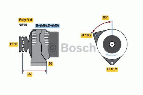 Generator / Alternator MERCEDES SPRINTER 3-t caroserie (903) (1995 - 2006) BOSCH 0 986 041 520 piesa NOUA