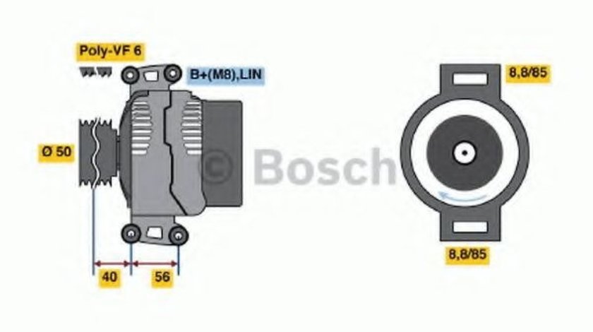 Generator / Alternator MERCEDES SPRINTER 4,6-t platou / sasiu (906) (2006 - 2016) BOSCH 0 986 047 840 piesa NOUA