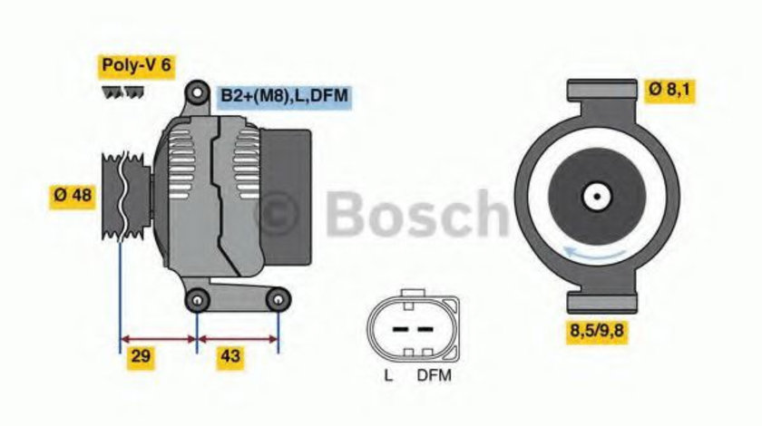 Generator / Alternator MINI MINI Cabriolet (R52) (2004 - 2007) BOSCH 0 986 048 750 piesa NOUA