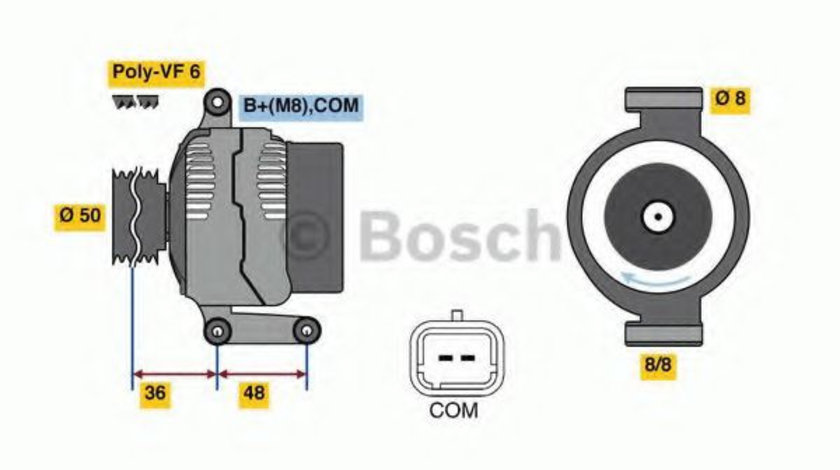 Generator / Alternator MINI MINI CLUBMAN (R55) (2007 - 2015) BOSCH 0 986 048 740 piesa NOUA