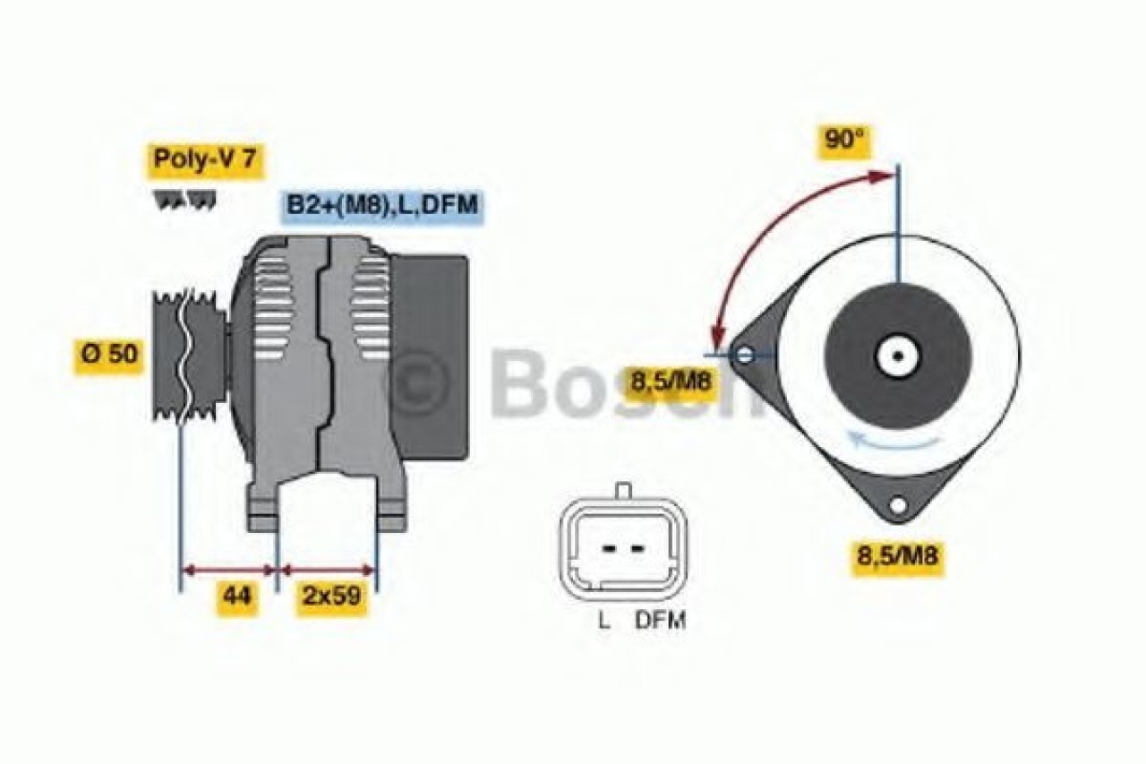 Generator / Alternator NISSAN PRIMASTAR bus (X83) (2001 - 2016) BOSCH 0 986 046 260 piesa NOUA