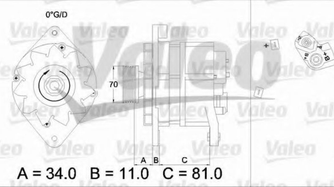 Generator / Alternator OPEL ASTRA F Hatchback (53, 54, 58, 59) (1991 - 1998) VALEO 436302 piesa NOUA