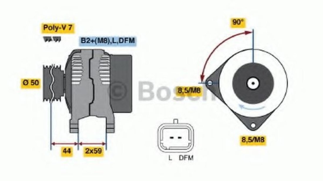 Generator / Alternator OPEL VIVARO combi (J7) (2001 - 2014) BOSCH 0 986 046 260 piesa NOUA