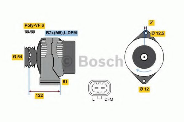 Generator / Alternator OPEL ZAFIRA B (A05) (2005 - 2016) BOSCH 0 986 080 370 piesa NOUA