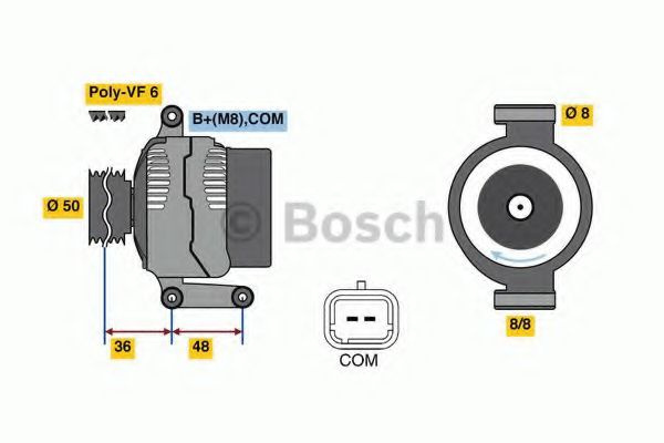 Generator / Alternator PEUGEOT 308 (4A, 4C) (2007 - 2016) BOSCH 0 986 048 740 piesa NOUA