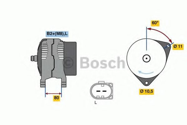 Generator / Alternator PEUGEOT BOXER caroserie (2006 - 2016) BOSCH 0 986 049 950 piesa NOUA