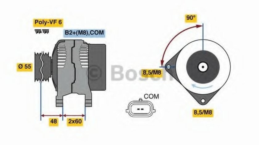 Generator / Alternator RENAULT GRAND SCENIC III (JZ0/1) (2009 - 2016) BOSCH 0 986 080 410 piesa NOUA