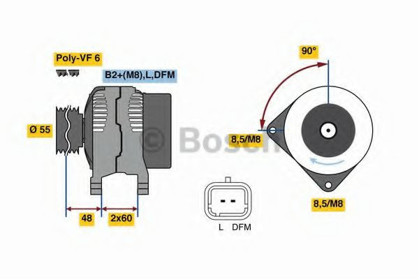 Generator / Alternator RENAULT MEGANE II (BM0/1, CM0/1) (2002 - 2011) BOSCH 0 986 080 400 piesa NOUA