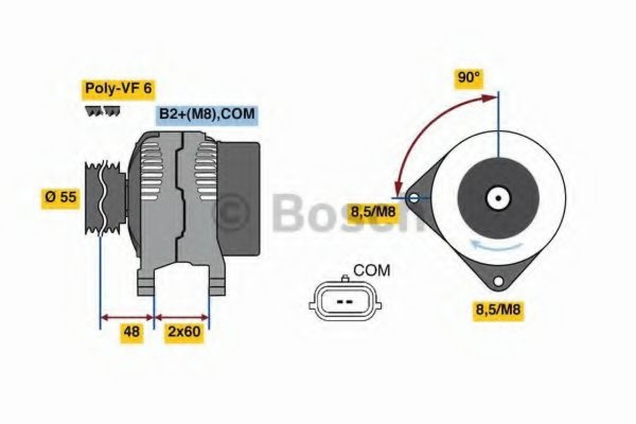 Generator / Alternator RENAULT MEGANE II Grandtour (KM0/1) (2003 - 2012) BOSCH 0 986 080 410 piesa NOUA