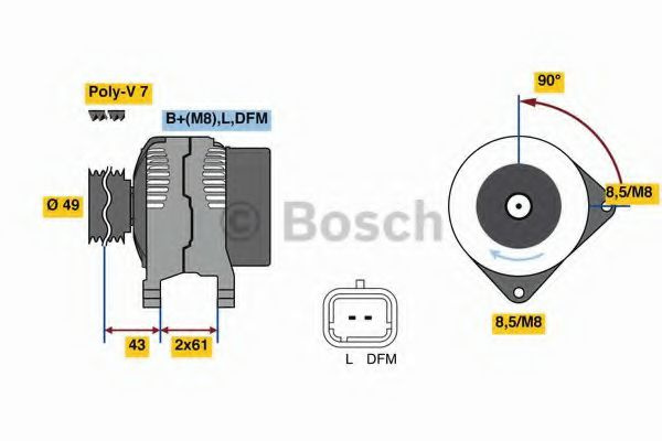 Generator / Alternator RENAULT SCENIC II (JM0/1) (2003 - 2009) BOSCH 0 986 080 330 piesa NOUA