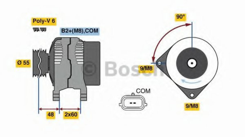 Generator / Alternator RENAULT SCENIC III (JZ0/1) (2009 - 2016) BOSCH 0 986 080 990 piesa NOUA