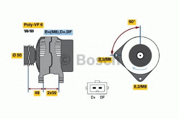 Generator / Alternator SEAT ALHAMBRA (7V8, 7V9) (1996 - 2010) BOSCH 0 986 041 300 piesa NOUA