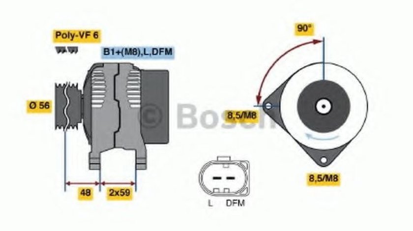 Generator / Alternator SEAT IBIZA IV (6L1) (2002 - 2009) BOSCH 0 986 041 860 piesa NOUA