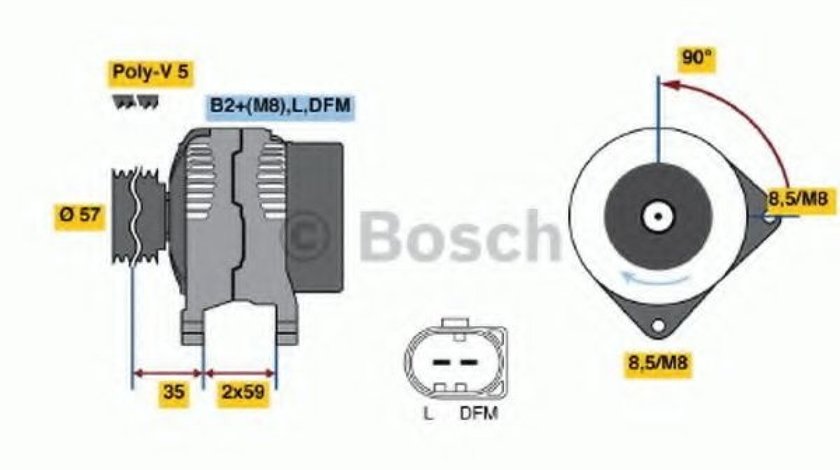 Generator / Alternator SEAT IBIZA V (6J5, 6P1) (2008 - 2016) BOSCH 0 986 049 101 piesa NOUA