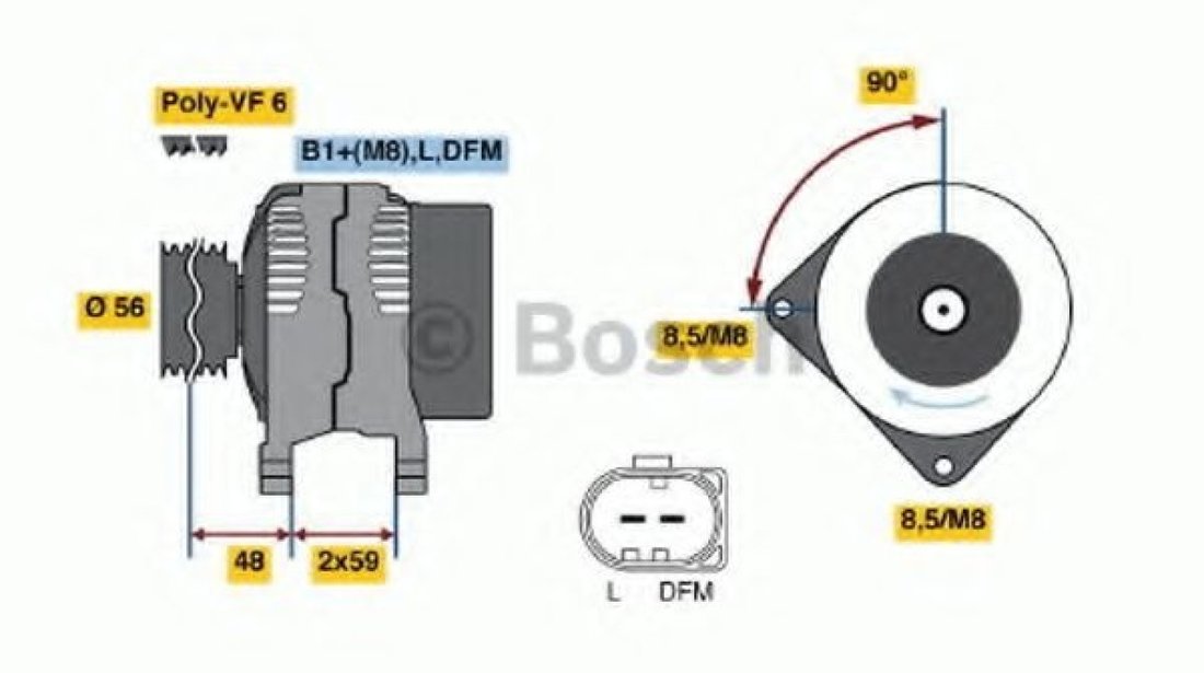 Generator / Alternator SEAT IBIZA V ST (6J8, 6P8) (2010 - 2016) BOSCH 0 986 045 390 piesa NOUA