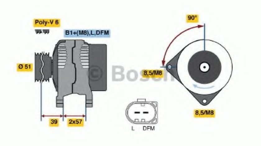 Generator / Alternator SEAT TOLEDO IV (KG3) (2012 - 2016) BOSCH 0 986 045 320 piesa NOUA