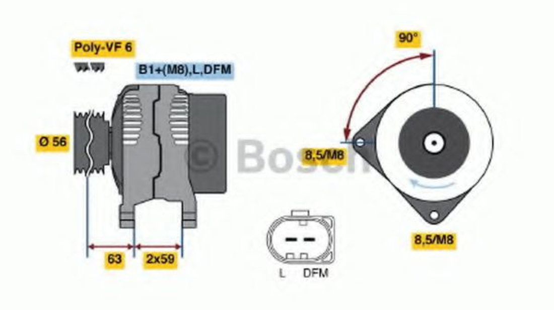 Generator / Alternator SKODA FABIA I (6Y2) (1999 - 2008) BOSCH 0 986 042 810 piesa NOUA