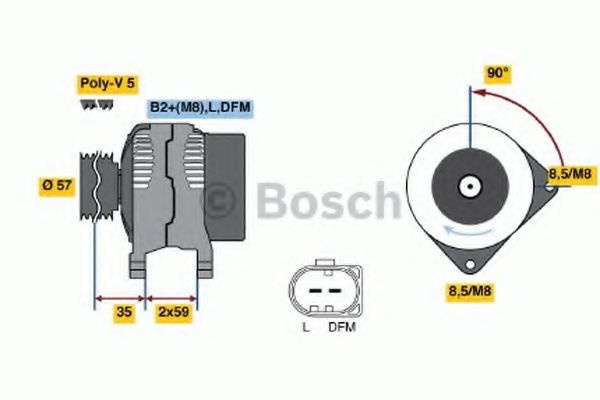 Generator / Alternator SKODA FABIA I Limuzina (6Y3) (1999 - 2007) BOSCH 0 986 049 101 piesa NOUA