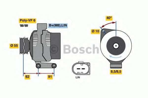 Generator / Alternator VOLVO V50 (MW) (2004 - 2016) BOSCH 0 986 080 810 piesa NOUA