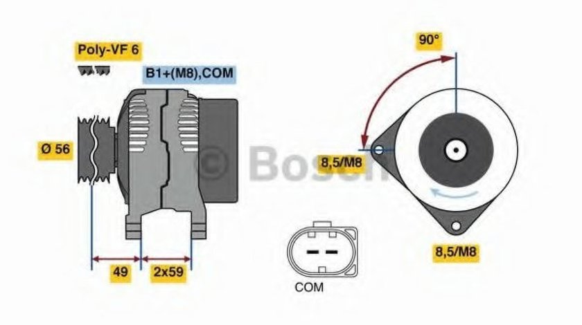 Generator / Alternator VW GOLF PLUS (5M1, 521) (2005 - 2013) BOSCH 0 986 081 160 piesa NOUA