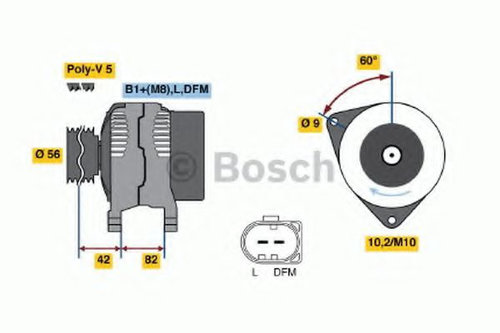 Generator / Alternator VW PASSAT (3B3) (2000 - 2005) BOSCH 0 986 044 300 piesa NOUA