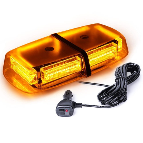 Girofar LED cu magnet - sticla portocalie, 12 V, 24W 31x16x7 cm