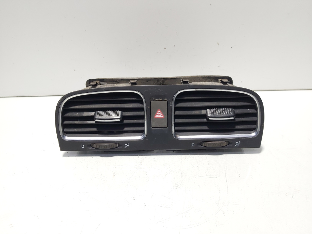 Grila aer bord centrala cu buton avarii, VW Golf 6 (5K1) (id:629298)