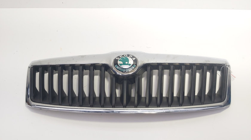 Grila bara fata centrala cu sigla, cod 1Z0853651C, Skoda Octavia 2 (1Z3) facelift (id:626351)