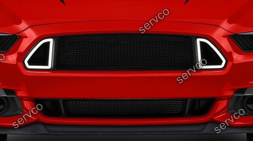 Grila bara fata Ford Mustang Ecoboost, GT, V6 LED 2015-2017 v7