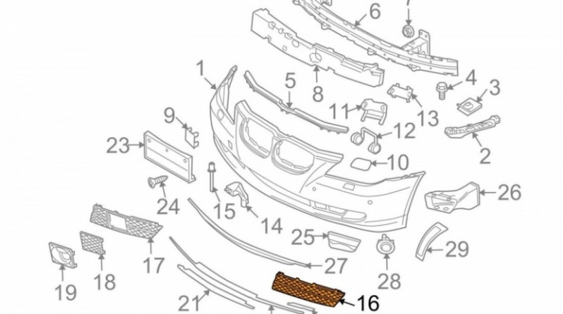 Grila Bara Fata Stanga Am Bmw Seria 5 E60 2007-2010 51117178097