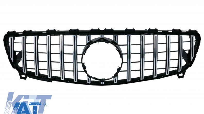 Grila Centrala compatibil cu Mercedes A-Class W176 Facelift (09.2015-2018) A45 GT-R Panamericana Design Negru Crom