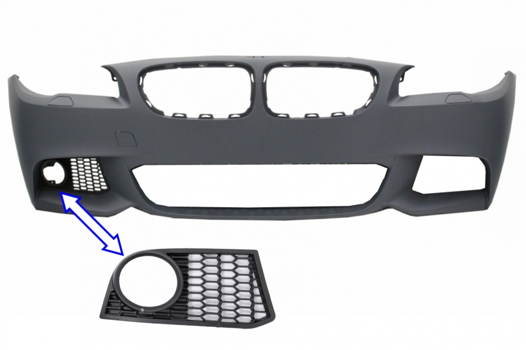 Grila Laterala Ornament Proiectoare PARTE STANGA BMW Seria 5 F10 F11 NON-LCI (2010-2014) compatibil cu bara fata M-Technik SGBMF10MTLH