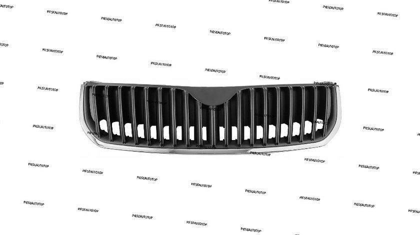 Grila superioara bara fata Skoda Superb 2 2008-2013 NOUA 3T0853651 (CU ORNAMENT CROMAT INFERIOR)